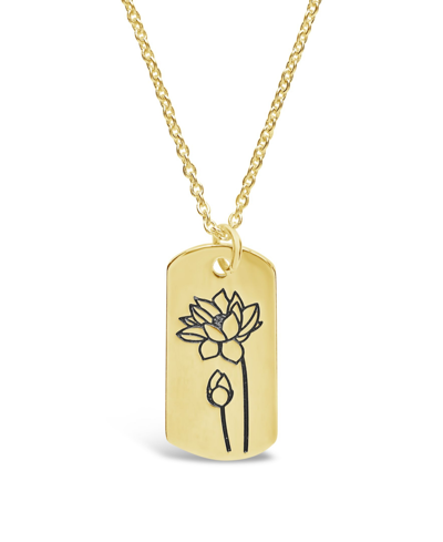 Shop Sterling Forever Women's Birth Flower Necklace In July/water Lily/gold