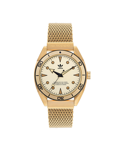 Shop Adidas Originals Unisex Three Hand Edition Two Gold-tone Mesh Strap Watch 42mm