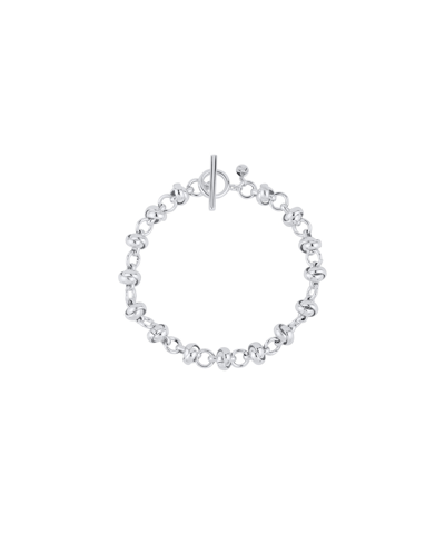And Now This Circle Link Toggle Bracelet In Fine Silver Plated