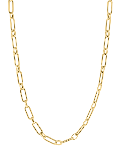 Shop Effy Collection Effy Men's Link 22" Chain Necklace In 14k Gold-plated Sterling Silver In Gold Over Silver