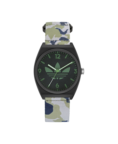 Shop Adidas Originals Unisex Three Hand Project Two Camo Fabric Fastwrap Watch 38mm In Multi