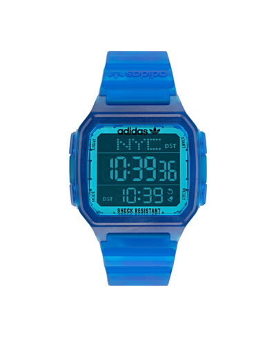 Shop Adidas Originals Unisex Gmt Digital One Gmt Blue Resin Strap Watch 47mm