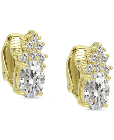 Shop Giani Bernini Cubic Zirconia Clip-on Stud Earrings In 18k Gold-plated Sterling Silver, Created For Macy's