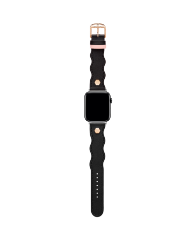 Shop Ted Baker Women's Ted Wavy Design Black Leather Strap