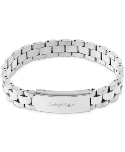 Shop Calvin Klein Men's Gold-tone Link Bracelet In Silver