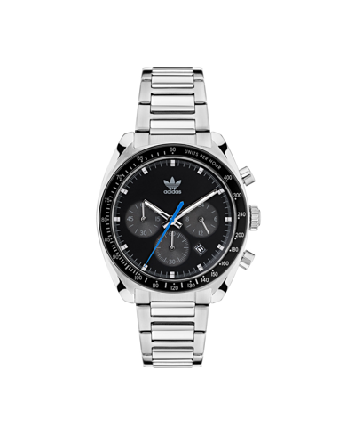 Shop Adidas Originals Unisex Three Hand Edition One Chrono Silver-tone Stainless Steel Bracelet Watch 40mm