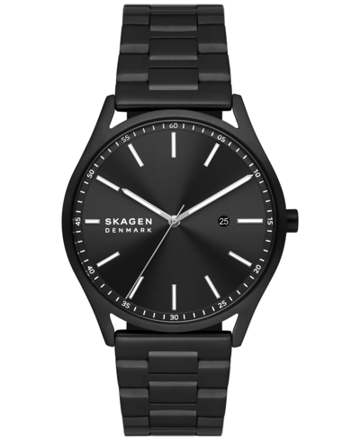 Shop Skagen Men's Holst Midnight 50% Recycled Stainless Steel Bracelet Watch 42mm