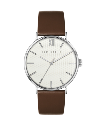 Shop Ted Baker Men's Phylipa Brown Leather Strap Watch 43mm