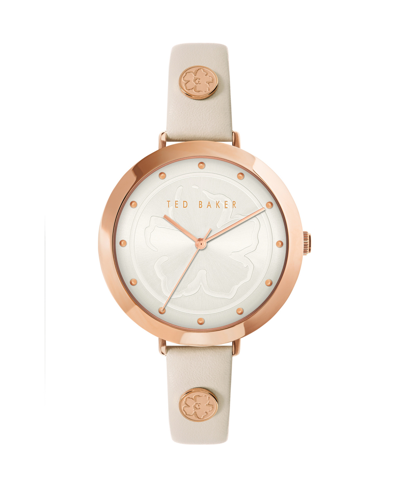 Shop Ted Baker Women's Ammy Magnolia Champagne Leather Strap Watch 37.5mm