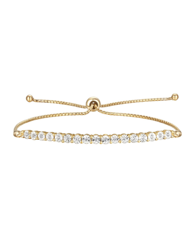 Shop Macy's Diamond Bolo Bracelet (1/10 Ct. T.w.) In Sterling Silver, 14k Gold-plated Sterling Silver Or 14k Ros