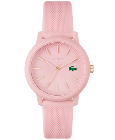 Shop Lacoste Women's L.12.12 Pink Silicone Strap Watch 36mm