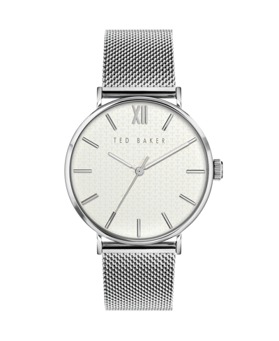 Shop Ted Baker Men's Phylipa Silver-tone Stainless Steel Mesh Watch 43mm