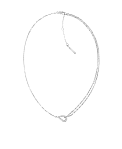 Shop Calvin Klein Women's Gold-tone Necklace In Silver-tone