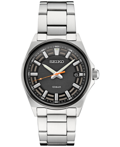Shop Seiko Men's Analog Essentials Stainless Steel Bracelet Watch 40mm In Gray