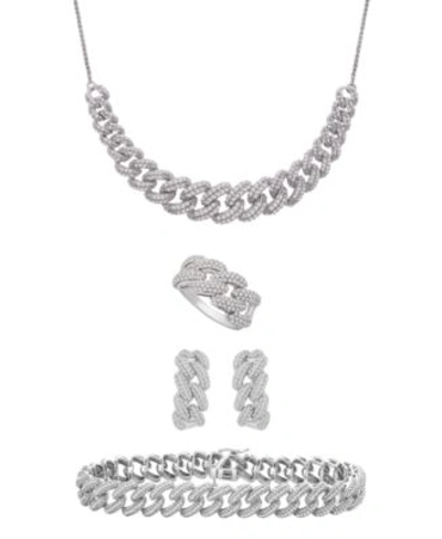 Wrapped In Love Diamond Chain Link Jewelry Collection In Sterling Silver Created For Macys In Sterling Silver