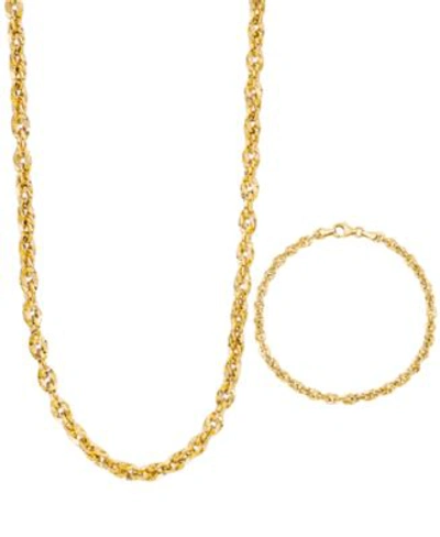 Macy's Italian Gold Diamond Cut Rope 18 22 Chain Necklace 7 1 2 Bracelet 3 3 4mm In 14k Gold Made In Italy In Yellow Gold