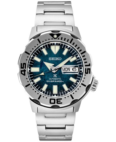 Shop Seiko Men's Automatic Prospex Special Edition Stainless Steel Bracelet Watch 42mm In Blue