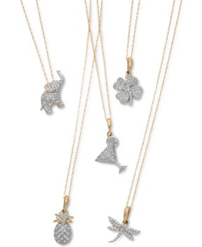 Shop Wrapped Whimsical Diamond Pendant Collection In 10k Gold Created For Macys In Yellow Gold