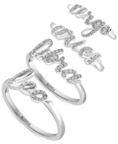 Effy Collection Effy Diamond Zodiac Ring Collection In Sterling Silver In Sterling Silver