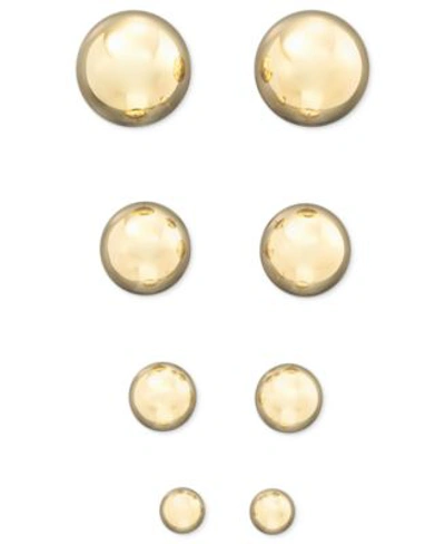 Shop Macy's 14k Yellow Gold Ball Stud Earrings 4 10mm In White Gold
