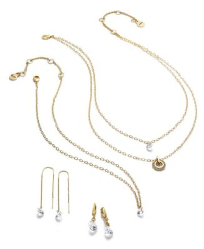 Shop Dkny Gold Tone Crystal Jewelry Separates