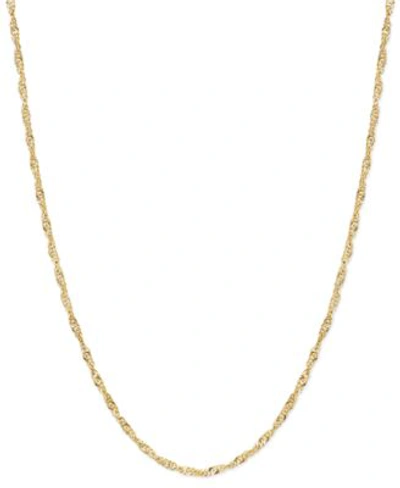 Shop Macy's 18 30 Singapore Chain Necklaces In 14k Gold In Yellow Gold