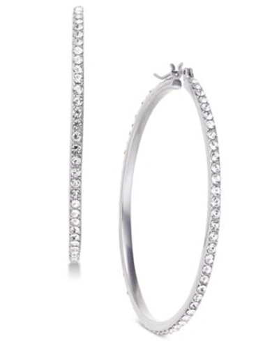 Inc International Concepts Pave Hoop 2 3 1 2 Earrings In Gold Or Silver Created For Macys In Gold