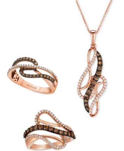 Shop Le Vian Chocolate Diamond Vanilla Diamond Swirl Jewelry Collection In 14k Rose Gold