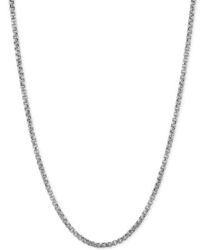 Shop Giani Bernini Rounded Box Link Chain Necklace 18 22 In Sterling Silver Or 18k Gold Plated Over Sterling Silver