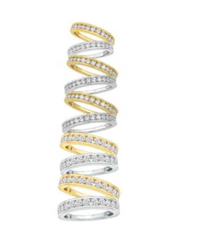 Shop Macy's Certified Diamond Channel Band In 14k White Gold Or Yellow Gold