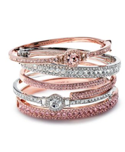 Shop Givenchy Crystal Bangle Collection In Rose Gold