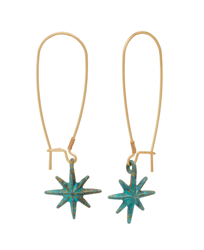 Shop Robert Lee Morris Soho Women's Patina Starburst Dangle Earrings In Green Patina