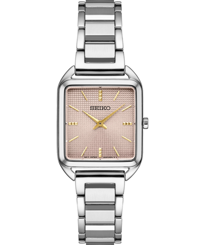 Shop Seiko Women's Essentials Stainless Steel Bracelet Watch 26mm In Pink