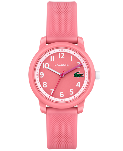 Shop Lacoste Kids L.12.12 Pink Silicone Strap Watch 32mm