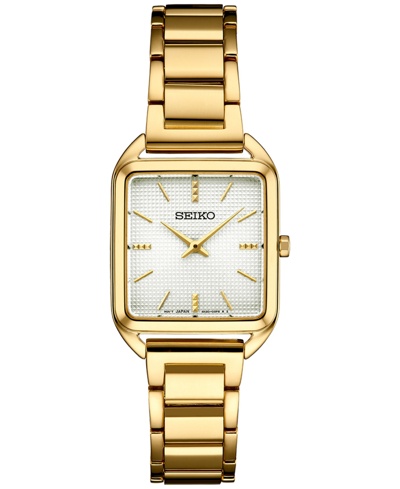 Shop Seiko Women's Essentials Gold-tone Stainless Steel Bracelet Watch 26mm In Silver