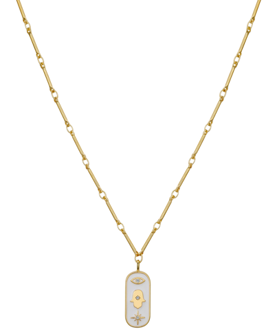 Shop Unwritten Gold Flash-plated Evil Eye. Hamsa, Star Pendant Necklace In Gold Flash Plated