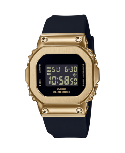 Shop G-shock Unisex Gold-tone And Black Resin Strap Watch 38.4mm Gms5600gb-1 In Black And Gold-tone