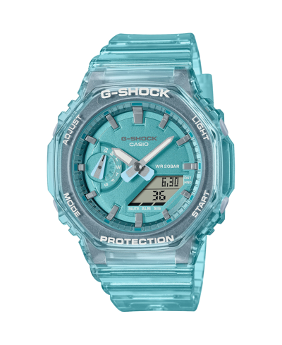 Shop G-shock Unisex Blue Skeleton Resin Strap Watch 40.4mm Gmas2100sk2a