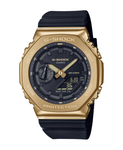 Shop G-shock Men's Black Resin Strap Watch 44.4mm Gm2100g-1a9 In Black And Gold-tone