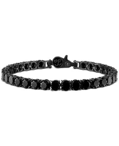 Esquire Men's Jewelry Black Spinel Tennis Bracelet In Black Ruthenium-plated Sterling Silver, Created For Macy's In Black