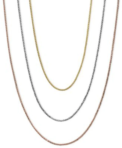 Shop Macy's 14k Gold 14k White Gold 14k Rose Gold Necklaces 16 20 Wheat Chain 9 10mm