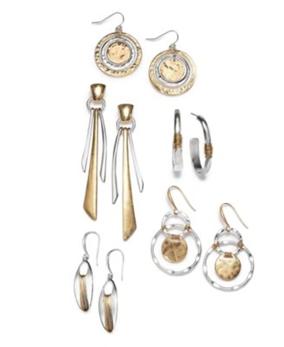 Robert Lee Morris Soho Two Tone Statement Earring Collection In Two Tone