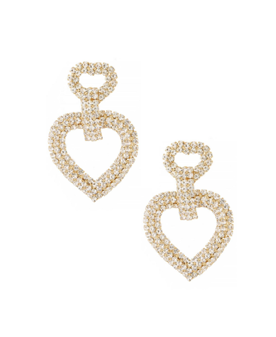 Shop Ettika 18k Gold Plated Dove Drop Heart Earrings In Gold-plated