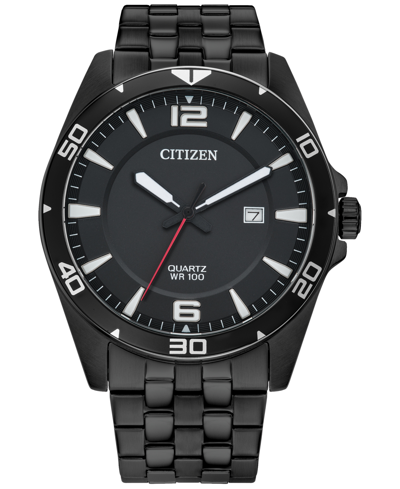 Shop Citizen Men's Black-tone Stainless Steel Bracelet Watch 42mm
