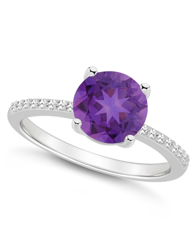 Macy's Women's Amethyst (1-3/4 Ct.t.w.) And Diamond (1/10 Ct.t.w.) Ring In Sterling Silver In Amethyst