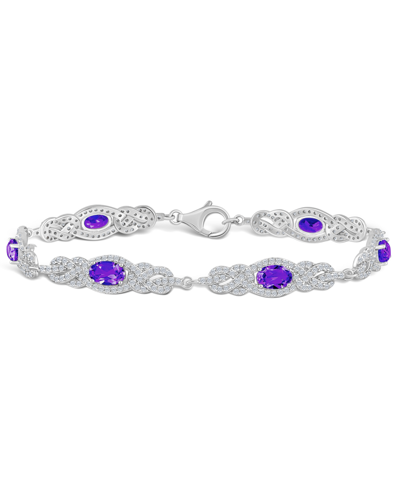 Macy's Amethyst (2 2/3 Ct. T.w.) And Topaz (2 1/10 Ct. T.w.) Bracelet In Sterling Silver In Amethyst