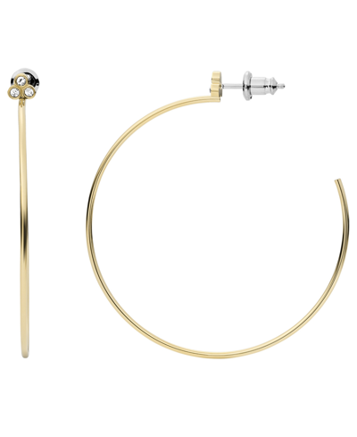 Shop Fossil Sutton Trio Glitz Gold-tone Stainless Steel Hoop Earrings