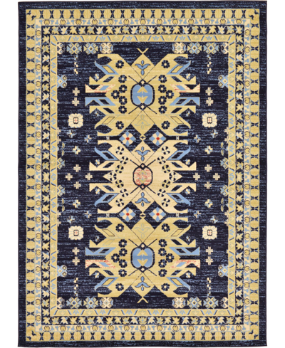 Shop Bayshore Home Charvi Chr1 7' X 10' Area Rug In Navy Blue