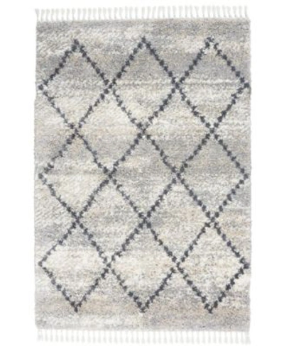 Nourison Oslo Shag Osl01 Silver Rug In Silver