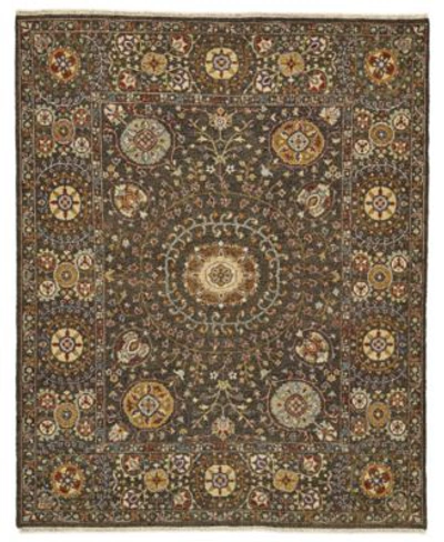 Shop Simply Woven Closeout Feizy Evie R0758 Charcoal Area Rug